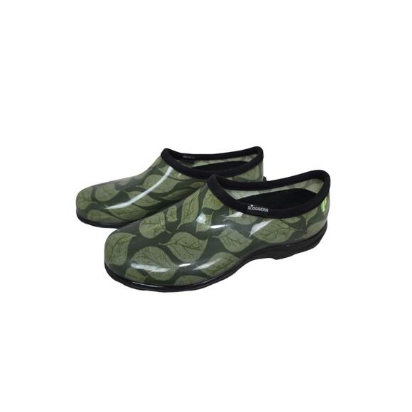 Sloggers Womens Rubber Clogs Size 10‎ Floral Green Cushioned Insoles Made USA - Picture 5 of 10
